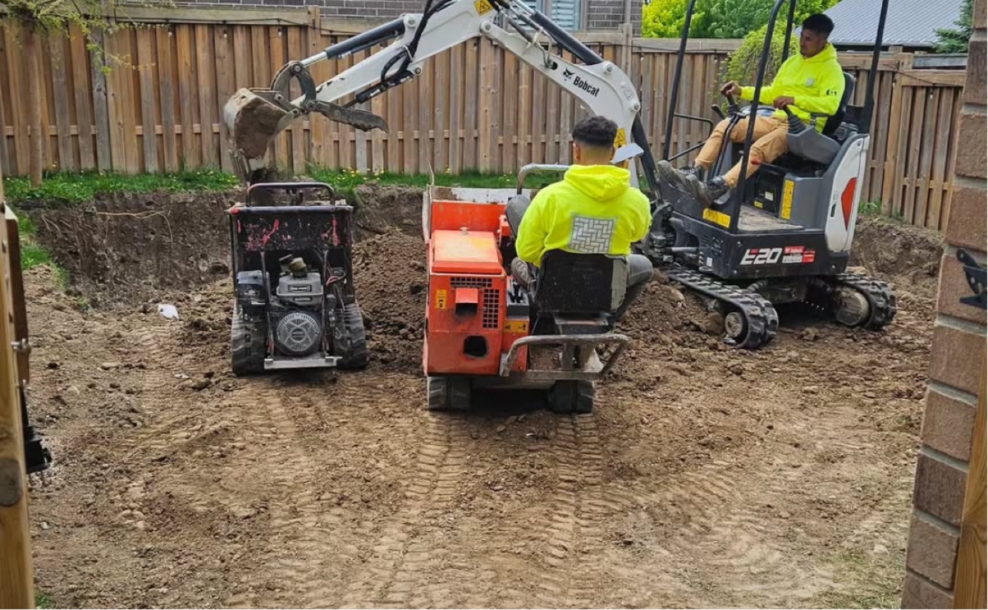 Backyard excavation before the build