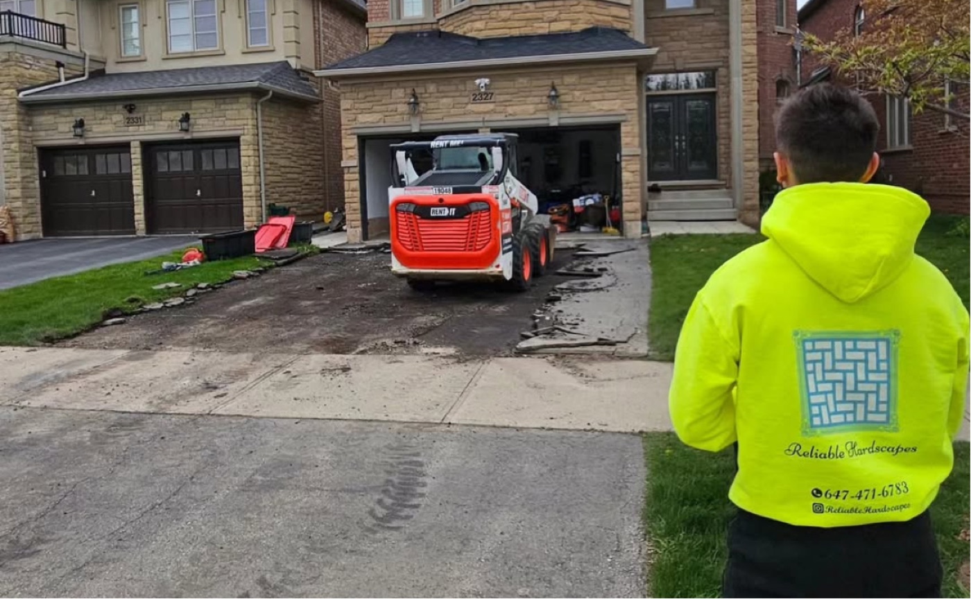 Driveway demolition before installation