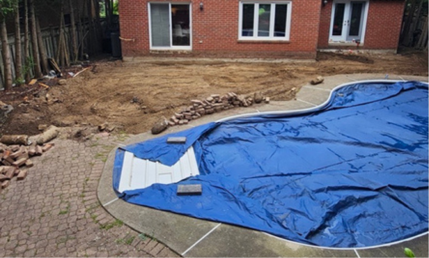 Pool area before the pavers were laid