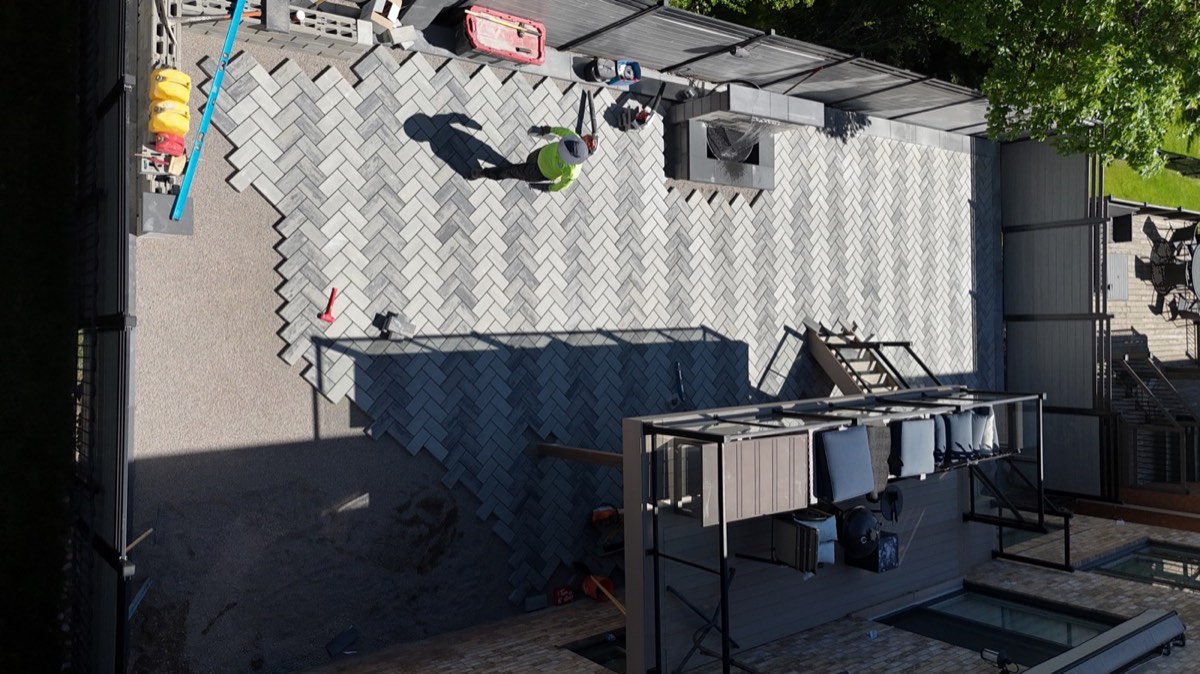 Aerial Paver Patio